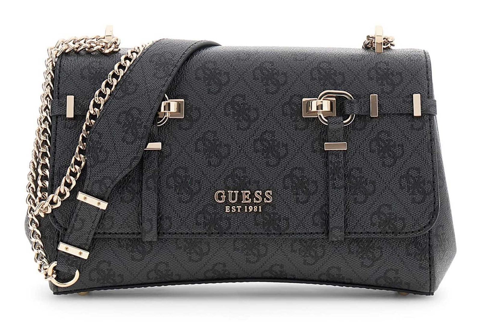 GUESS Leona Logo Convertible Xbody Flap Coal Logo