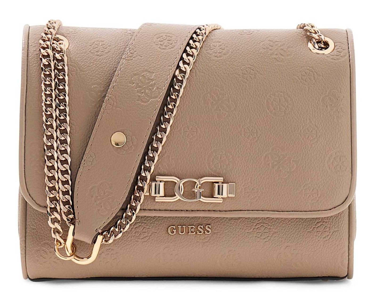 GUESS Anise Convertible Xbody Flap Dark Taupe Logo