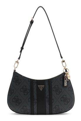 GUESS Noelle II Top Zip Shoulder Bag Coal Logo