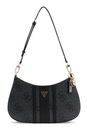 GUESS Noelle II Top Zip Shoulder Bag Coal Logo