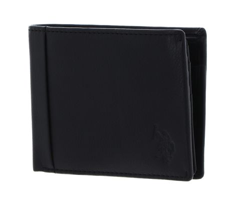 U.S. POLO ASSN. Carrick Horizontal Wallet with Coin Black