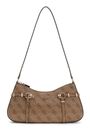 GUESS Leona Logo Shoulder Bag Latte Logo