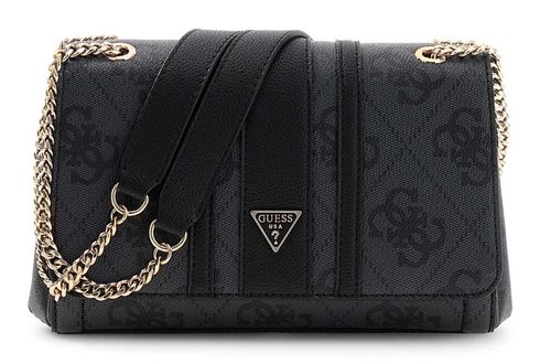 GUESS Noelle II Convertible Xbody Flap Bag Coal Logo