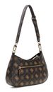 GUESS Emelie Logo Top Zip Shoulder Bag Espresso Logo