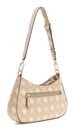 GUESS Emelie Logo Top Zip Shoulder Bag Biscotti Logo
