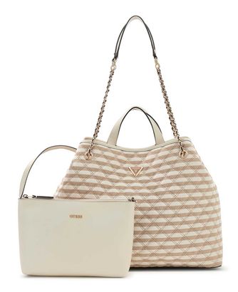 GUESS Giully II 2 In 1 Tote Bag L Taupe Multi