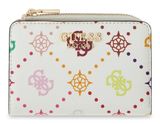 GUESS Emelie Logo SLG Zip Around Card Case Bone Logo