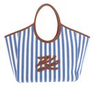 KARL LAGERFELD K / Autograph Stripe Canvas Bag Silver Lake Blue KARL LAGERFELD K / Autograph Stripe Canvas Bag Silver Lake Blue