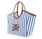 KARL LAGERFELD K / Autograph Stripe Canvas Bag Silver Lake Blue KARL LAGERFELD K / Autograph Stripe Canvas Bag Silver Lake Blue