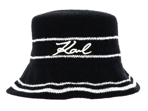 KARL LAGERFELD K / Signature Bucket Hat Black / White KARL LAGERFELD K / Signature Bucket Hat Black / White