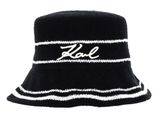 KARL LAGERFELD K / Signature Bucket Hat Black / White
