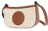 KARL LAGERFELD K / Circle Crossbody Saddle Raffia Mesh Natural Tan