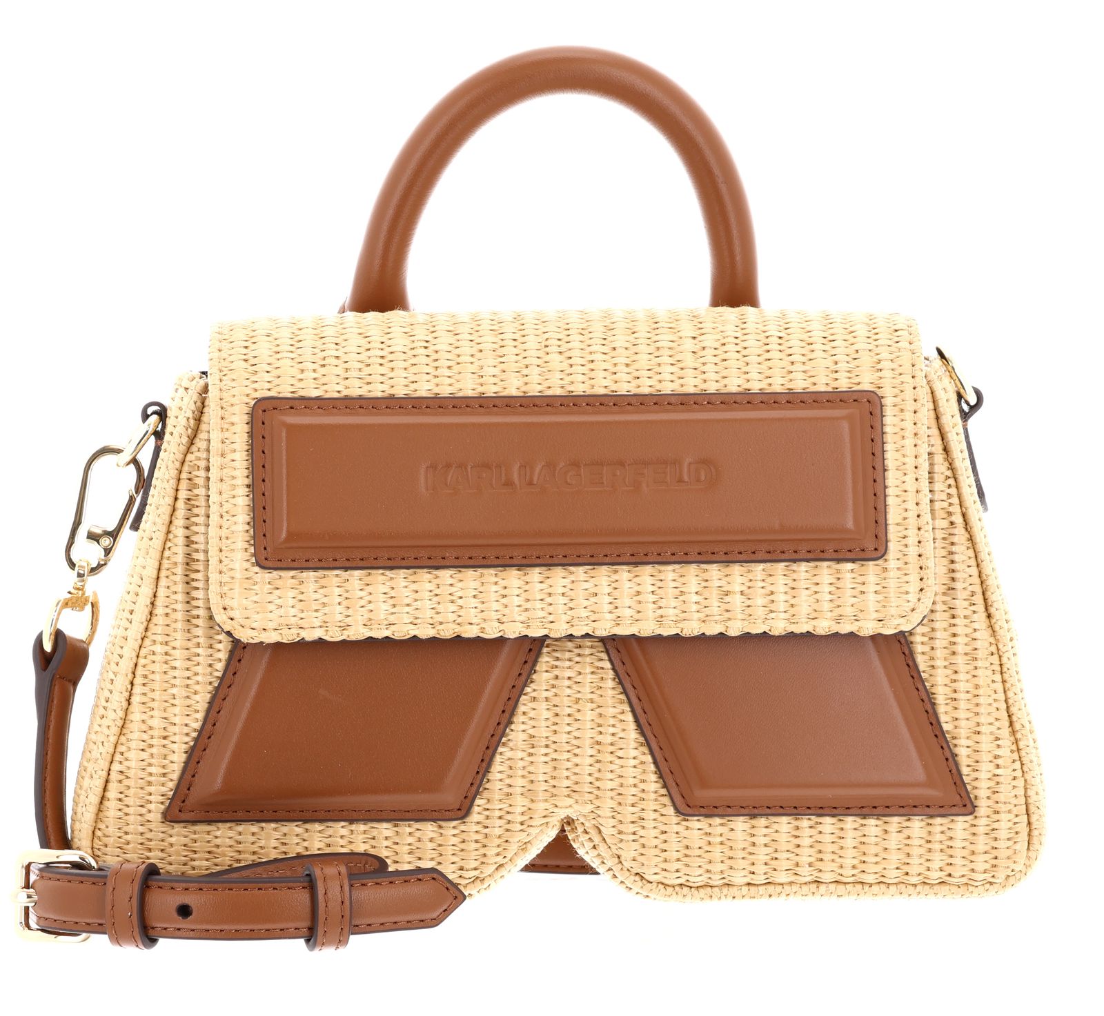 KARL LAGERFELD Ikon / K Raffia Crossbody Natural - Tan