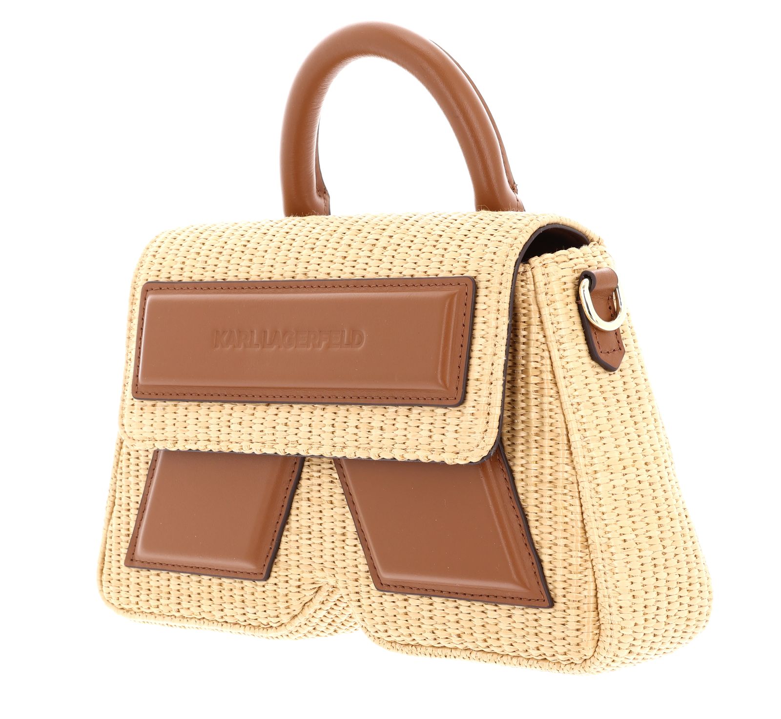 KARL LAGERFELD Ikon / K Raffia Crossbody Natural - Tan KARL LAGERFELD Ikon / K Raffia Crossbody Natural - Tan