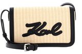 KARL LAGERFELD K / Signature Raffia Crossbody Natural / Black