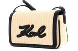 KARL LAGERFELD K / Signature Raffia Crossbody Natural / Black