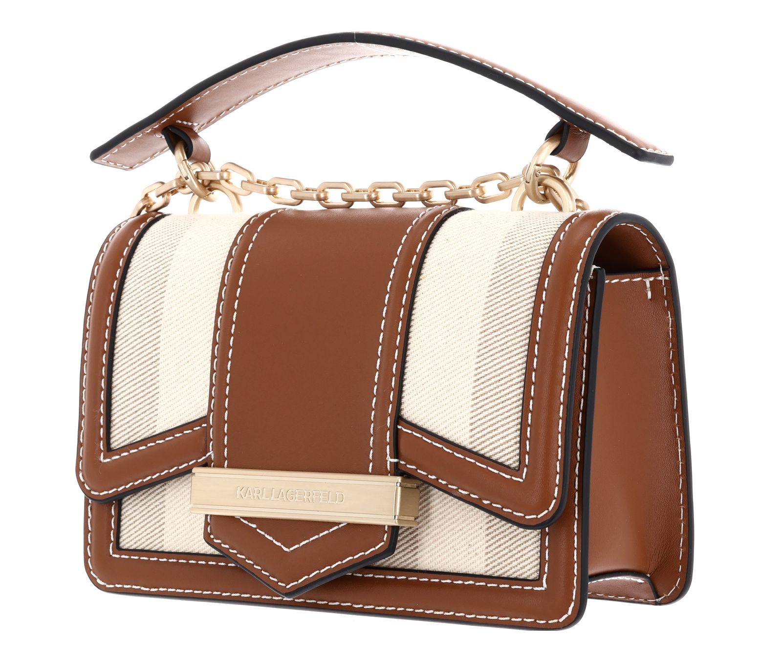 KARL LAGERFELD K / Nova Small Crossbody Canvas Natural Canvas Tan KARL LAGERFELD K / Nova Small Crossbody Canvas Natural Canvas Tan