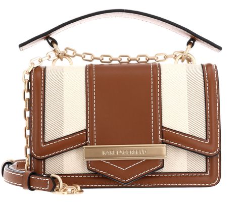 KARL LAGERFELD K / Nova Small Crossbody Canvas Natural Canvas Tan
