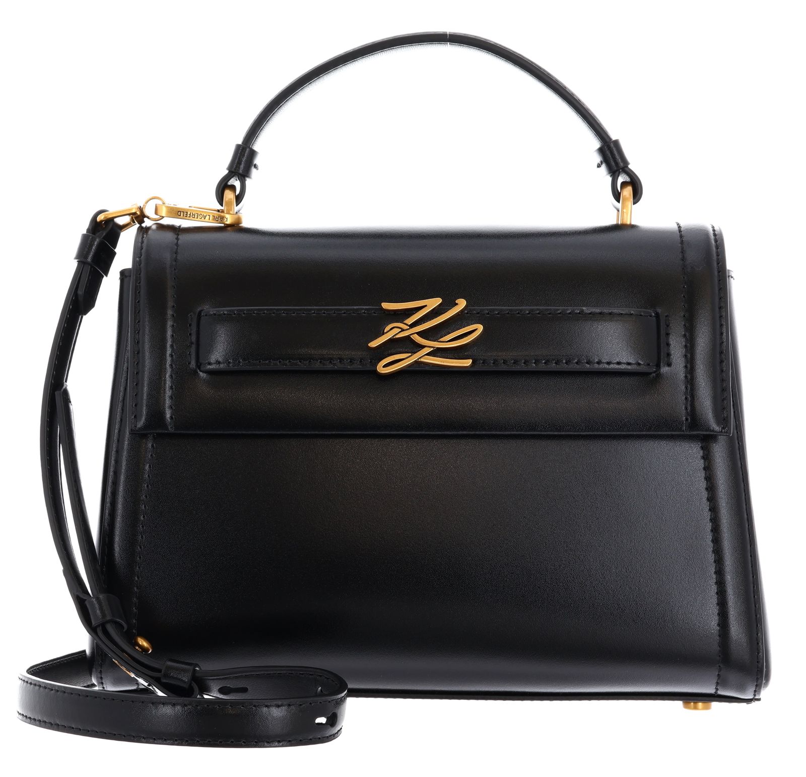 KARL LAGERFELD K / Autograph Top Handle Bag S Black / Gold