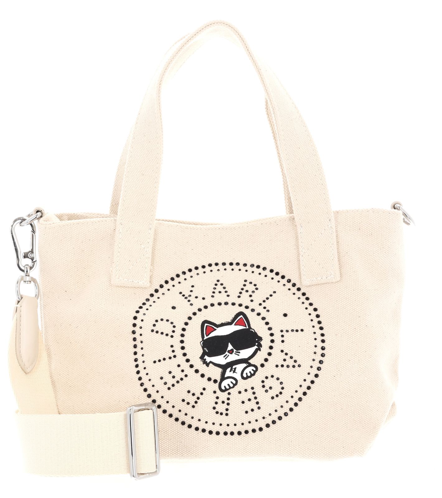 KARL LAGERFELD Ikon Circle Choup Shopper Cream White
