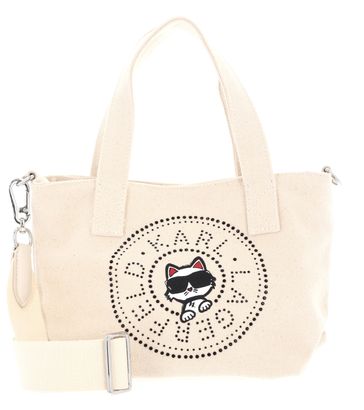 KARL LAGERFELD Ikon Circle Choup Shopper Cream White