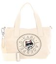 KARL LAGERFELD Ikon Circle Choup Shopper Cream White KARL LAGERFELD Ikon Circle Choup Shopper Cream White