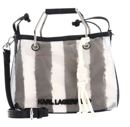 KARL LAGERFELD Ikon Mesh Small Tote S Black Stripes KARL LAGERFELD Ikon Mesh Small Tote S Black Stripes