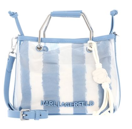 KARL LAGERFELD Ikon Mesh Small Tote S Blue Bloom Stripes