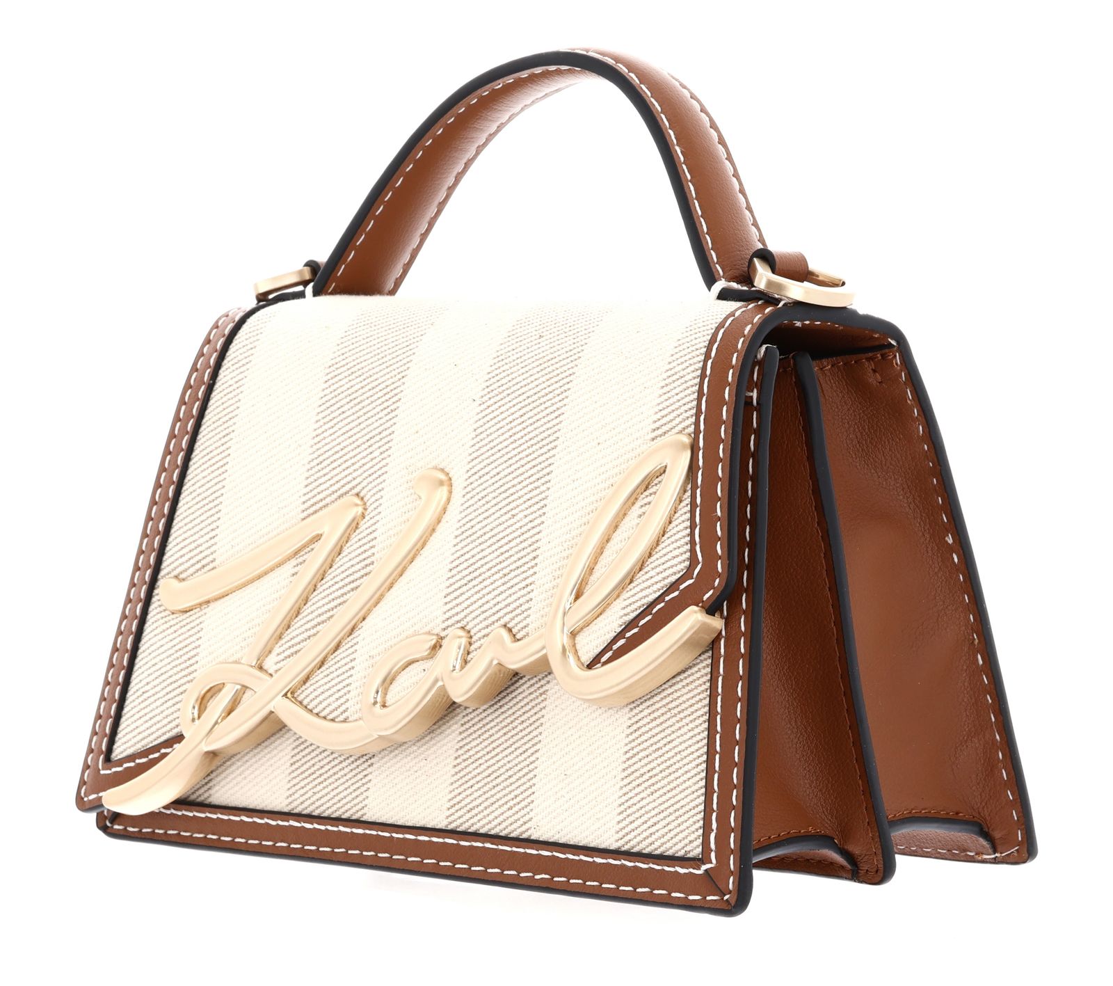 KARL LAGERFELD K / Signature 2.0 Crossbody Bag Natural Canvas Tan KARL LAGERFELD K / Signature 2.0 Crossbody Bag Natural Canvas Tan