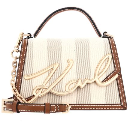 KARL LAGERFELD K / Signature 2.0 Crossbody Bag Natural Canvas Tan