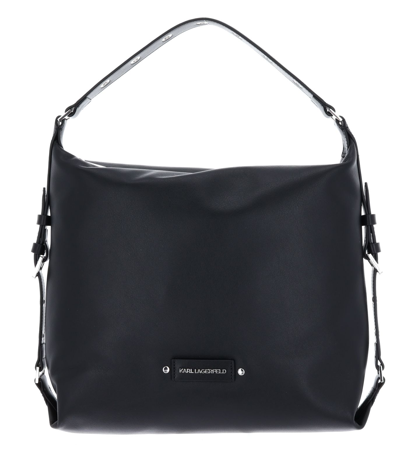 KARL LAGERFELD K / Eyelets Hobo Bag M Black - Nickel