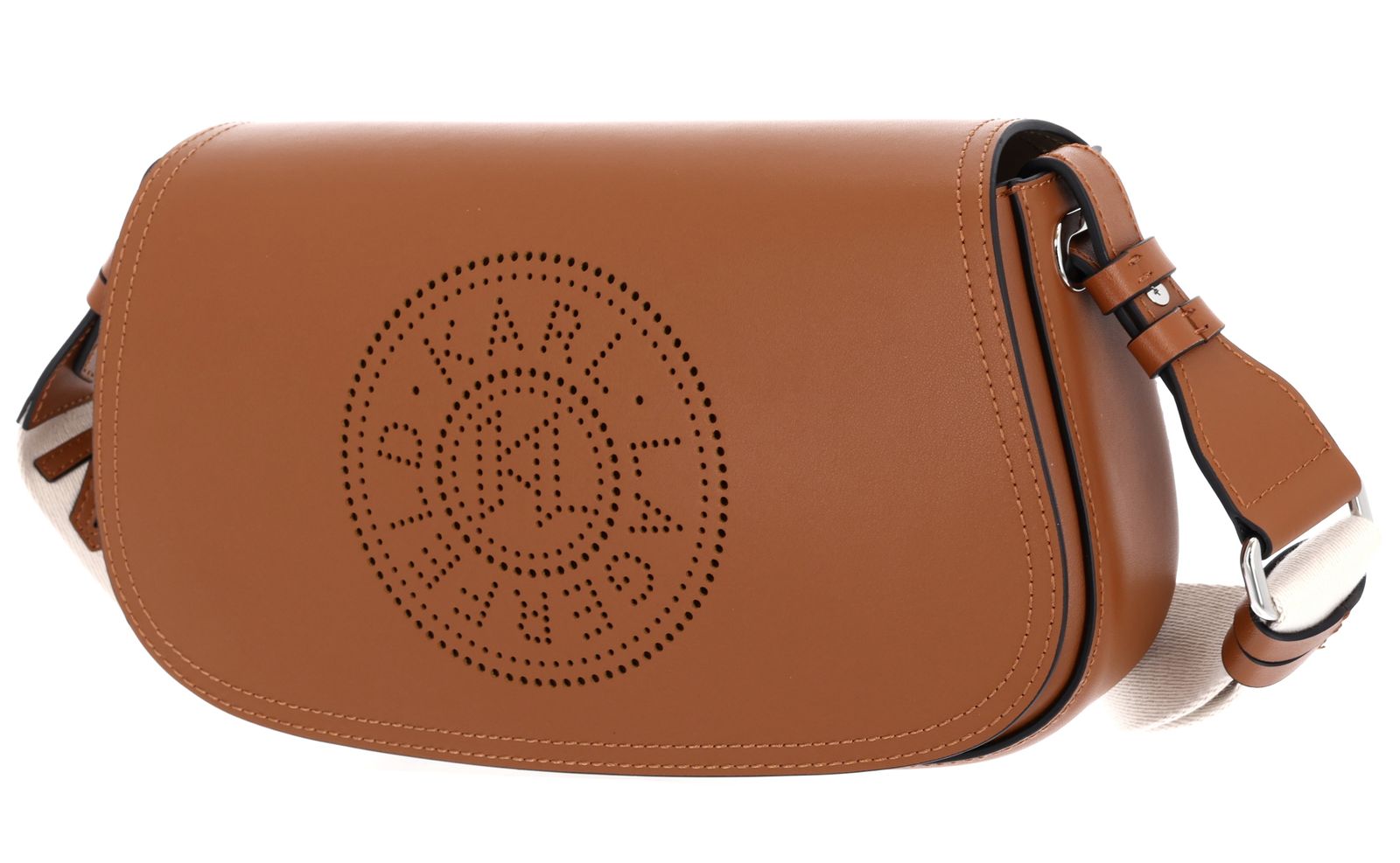 KARL LAGERFELD K / Circle Saddle Crossbody Perforated Dark Tan KARL LAGERFELD K / Circle Saddle Crossbody Perforated Dark Tan