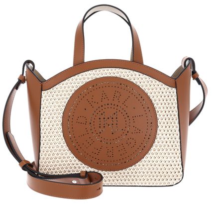 KARL LAGERFELD K / Circle Small Tote Raffia Mesh Natural Tan
