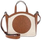 KARL LAGERFELD K / Circle Small Tote Raffia Mesh Natural Tan KARL LAGERFELD K / Circle Small Tote Raffia Mesh Natural Tan