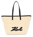 KARL LAGERFELD K / Signature Raffia Tote Natural / Black