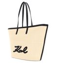 KARL LAGERFELD K / Signature Raffia Tote Natural / Black