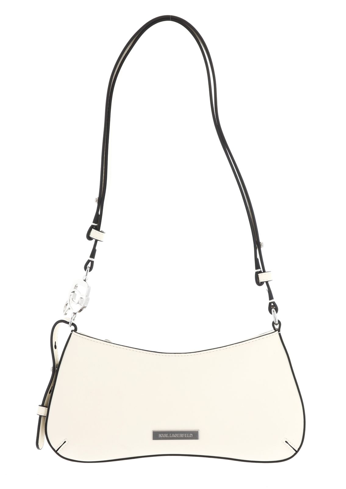 KARL LAGERFELD Ikon Smooth Outline Mini Crossbody Bag Cream White