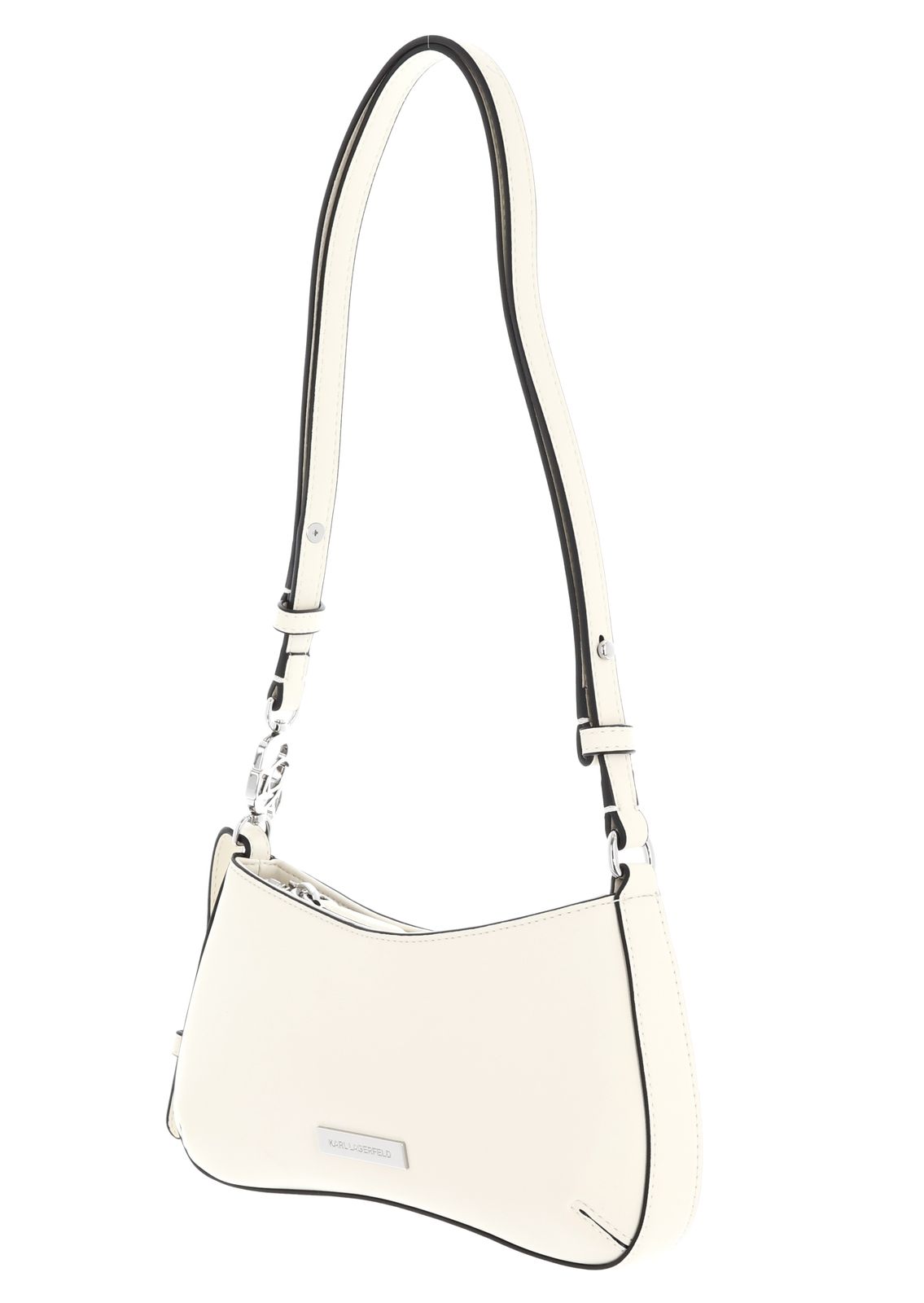 KARL LAGERFELD Ikon Smooth Outline Mini Crossbody Bag Cream White KARL LAGERFELD Ikon Smooth Outline Mini Crossbody Bag Cream White