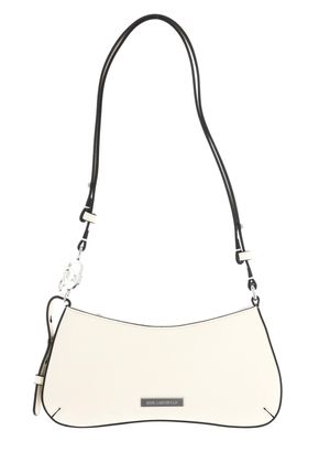KARL LAGERFELD Ikon Smooth Outline Mini Crossbody Bag Cream White