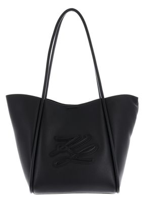 KARL LAGERFELD K / Autograph Patch Tote Bag M Black - Nickel KARL LAGERFELD K / Autograph Patch Tote Bag M Black - Nickel