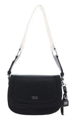DKNY Nia Flap Shoulder Bag M Black / Silver