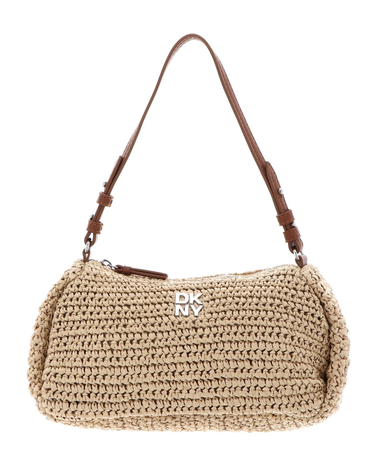 DKNY Remy Top Zip Shoulder Bag Natural / Saddle