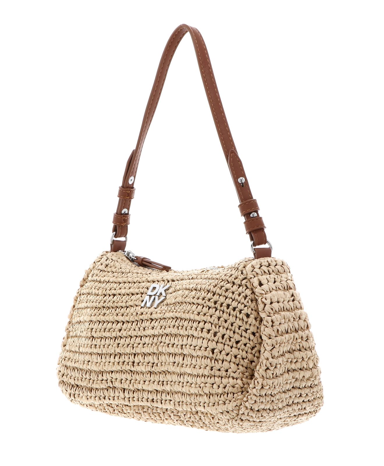 DKNY Remy Top Zip Shoulder Bag Natural / Saddle DKNY Remy Top Zip Shoulder Bag Natural / Saddle