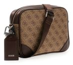 GUESS Milano Crossbody Double Zip Bag Beige / Cognac GUESS Milano Crossbody Double Zip Bag Beige / Cognac