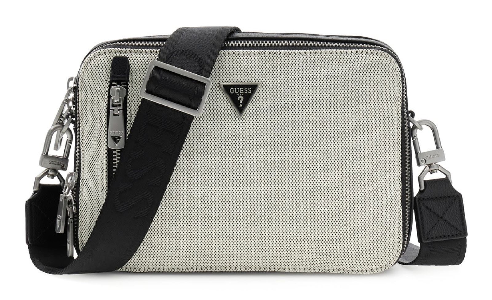 GUESS Torino Camera Bag Double Zip Black / White
