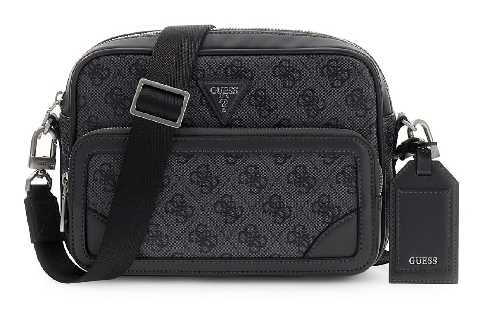 GUESS Milano Crossbody Double Zip Bag Black / Antracite