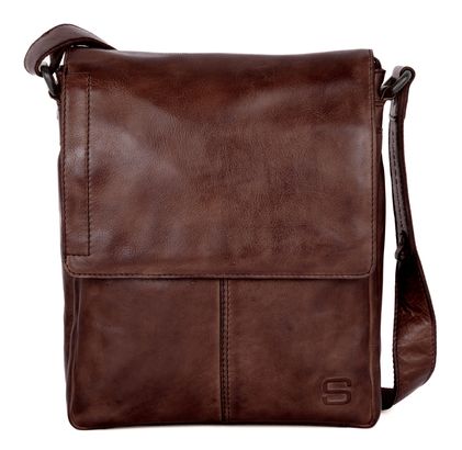 SPIKES & SPARROW Stan Flap Bag Dark Brown