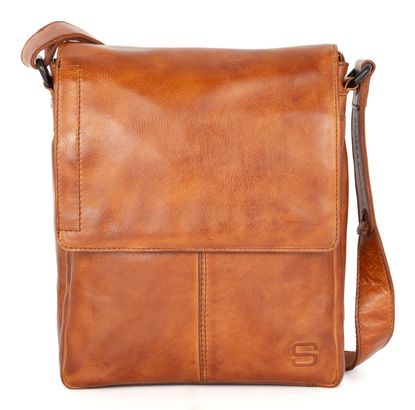 SPIKES & SPARROW Stan Flap Bag Brandy