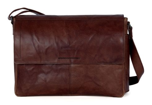 SPIKES & SPARROW Ronn Messenger Bag Dark Brown