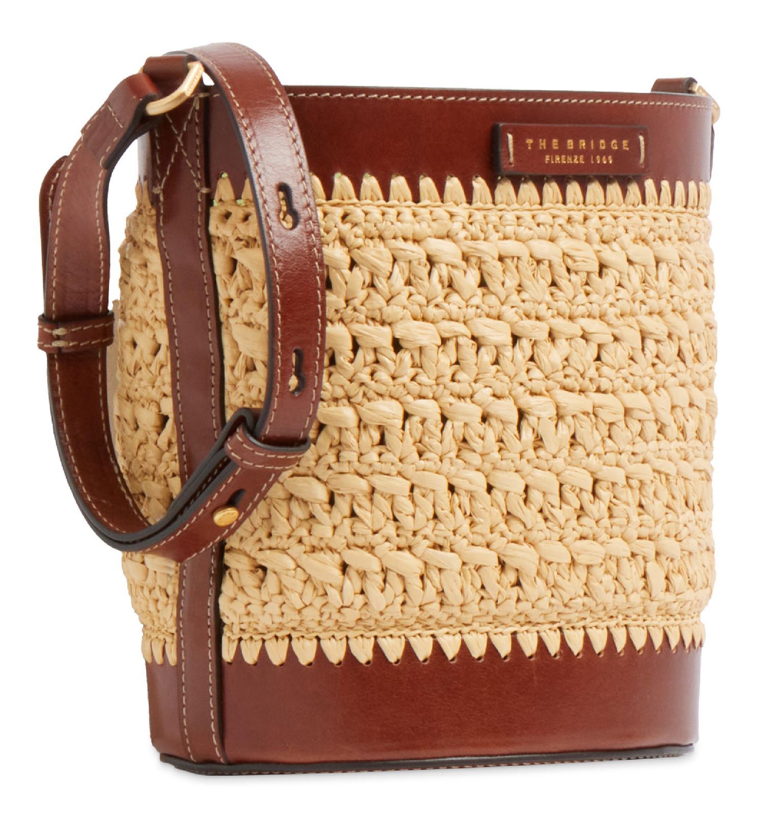 THE BRIDGE Luna Bucket Bag Marrone 14 / Oro THE BRIDGE Luna Bucket Bag Marrone 14 / Oro